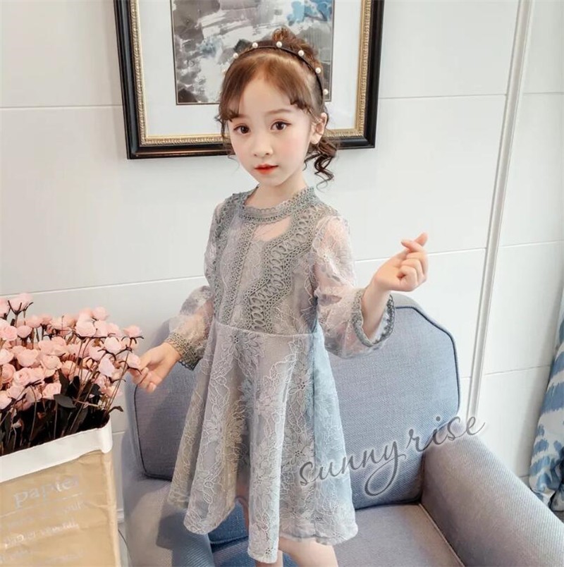 Daughter&Son ネイビー　チュニックワンピース&キュロット キッズワンピース 長袖 春秋 子供服 女の子 レースワンピース