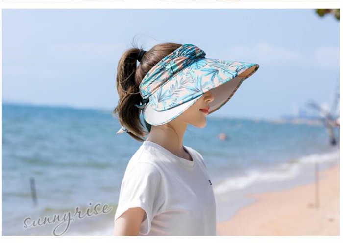 日よけ帽子 レディース ハット夏 サンバイザー つば広 帽子 2way 紫外線 uv 対策 日よけ 日焼け 防止 コンパクト 折り畳み リボン付き  リゾート :qwe1104:サンライズ - 通販 - Yahoo!ショッピング