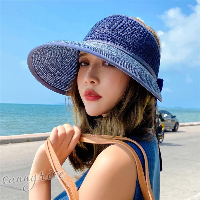 かわいい～！」 2021年夏の新作 麦わら帽子 パナマハット 夏 外出 日焼け止め 大きなつばのシルクハット ラフィア ビーチ 女性 韓国 