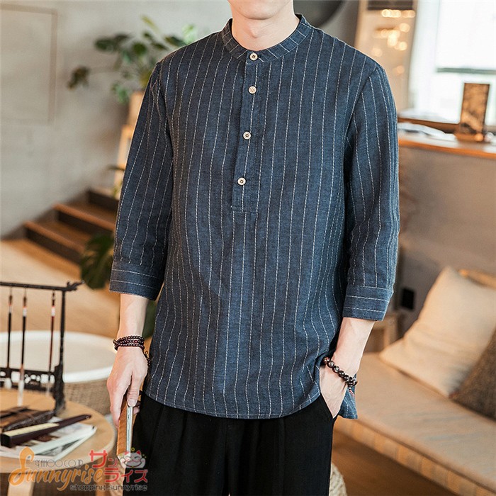 メンズ 夏服 無地 7分袖 メンズ ストライプ シャツ ゆったり 綿麻 Tシャツ おしゃれ カットソー ドロップショルダー カジュアル トップス 春 夏 Qwe1385 サンライズ 通販 Yahoo ショッピング