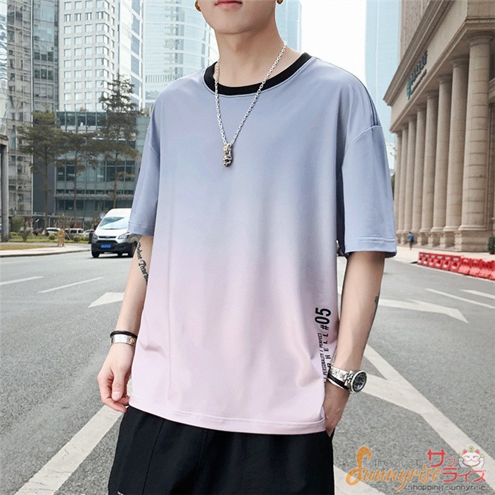 グラデーション Tシャツ メンズ おしゃれ 半袖tシャツ トップス サマーtシャツ カジュアルtシャツ 半袖 父の日 Qwe1410 サンライズ 通販 Yahoo ショッピング