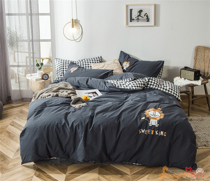 寝具カバーセット 4点セット高品質ベッド用品 可愛い 猫 兔 果物 布団 