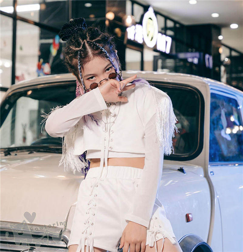 ダンス 衣装 キッズ セットアップ HIPHOP ヒップホップ 白ベスト