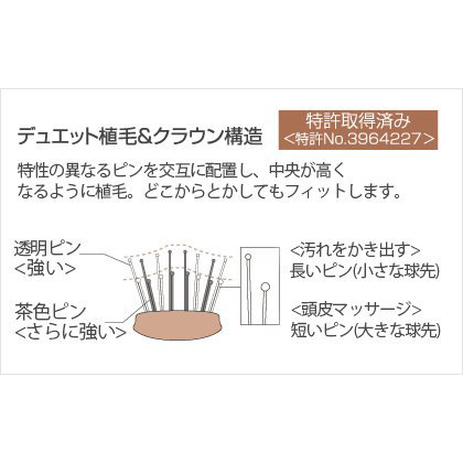 エスハートエス　スカルプブラシ ワールドモデル ロングタイプ ピンクゴールド スタイリング サロン｜sunnysprout｜02