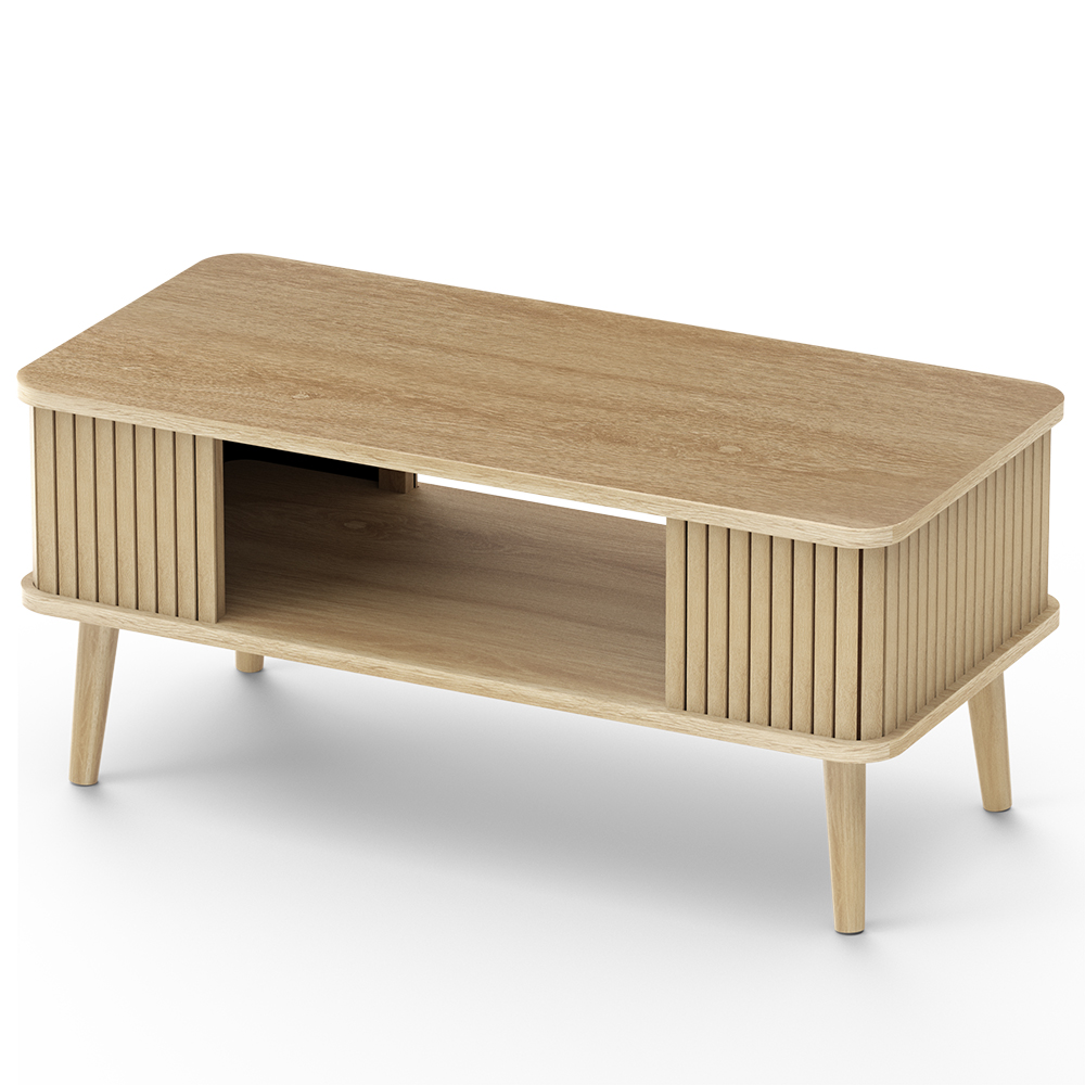 棚付きテーブル 幅77cm ローテーブル センターテーブル リビングテーブル おしゃれ コンパクト 木製 | ブランド登録なし | 01