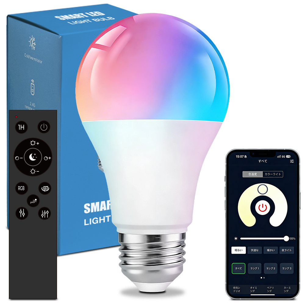 E26 LED 電球 RGB W 10W 電球色 昼光色 昼白色 アプリ ブルートゥース