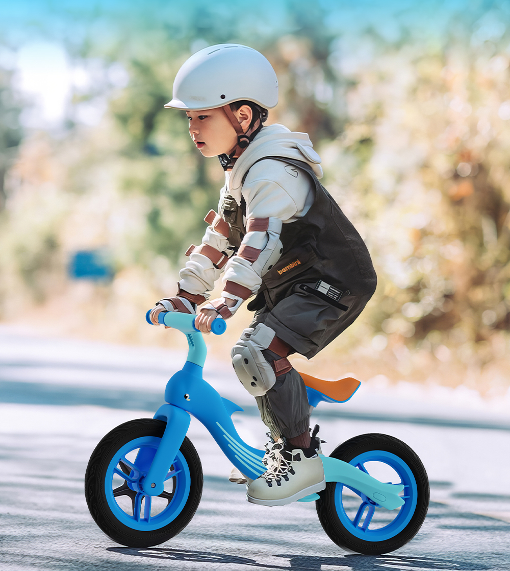 キックバイク バランスバイク 折りたたみ 子ども用自転車 ブルー 