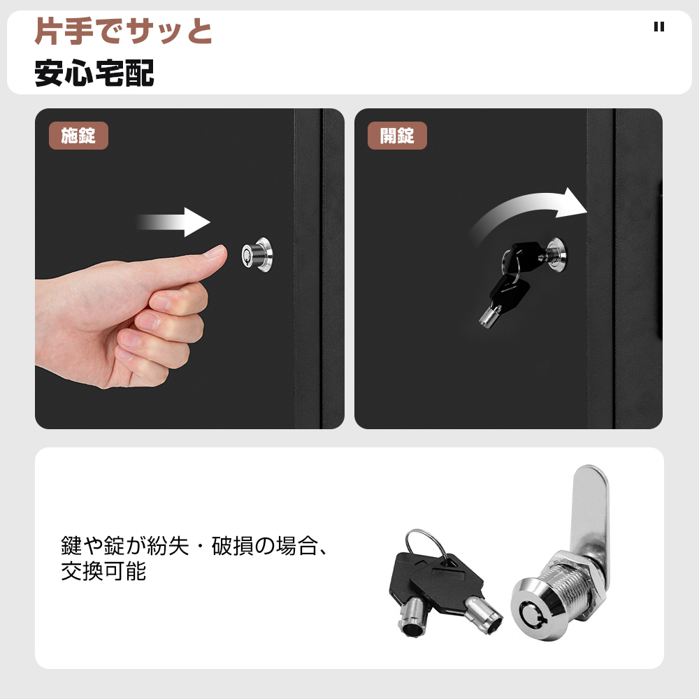 宅配ボックス 戸建 ステッカー ポスト一体型 大型 防水 複数投函 150L 置き配ボックス 完成品 1年保証 | ポスト | 12