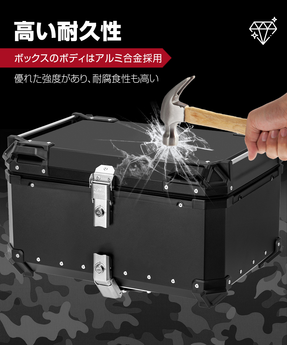 リアボックス バイク 65l 原付 大容量 バイクボックス ベース