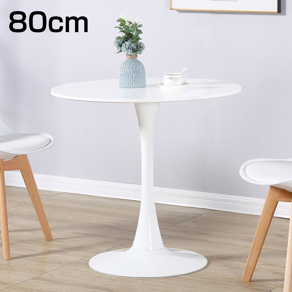 ラウンドホワイトテーブル　80cm 楽天市場】ダイニング 丸テーブル 80cm 2人 1人 用 mindi80-360
