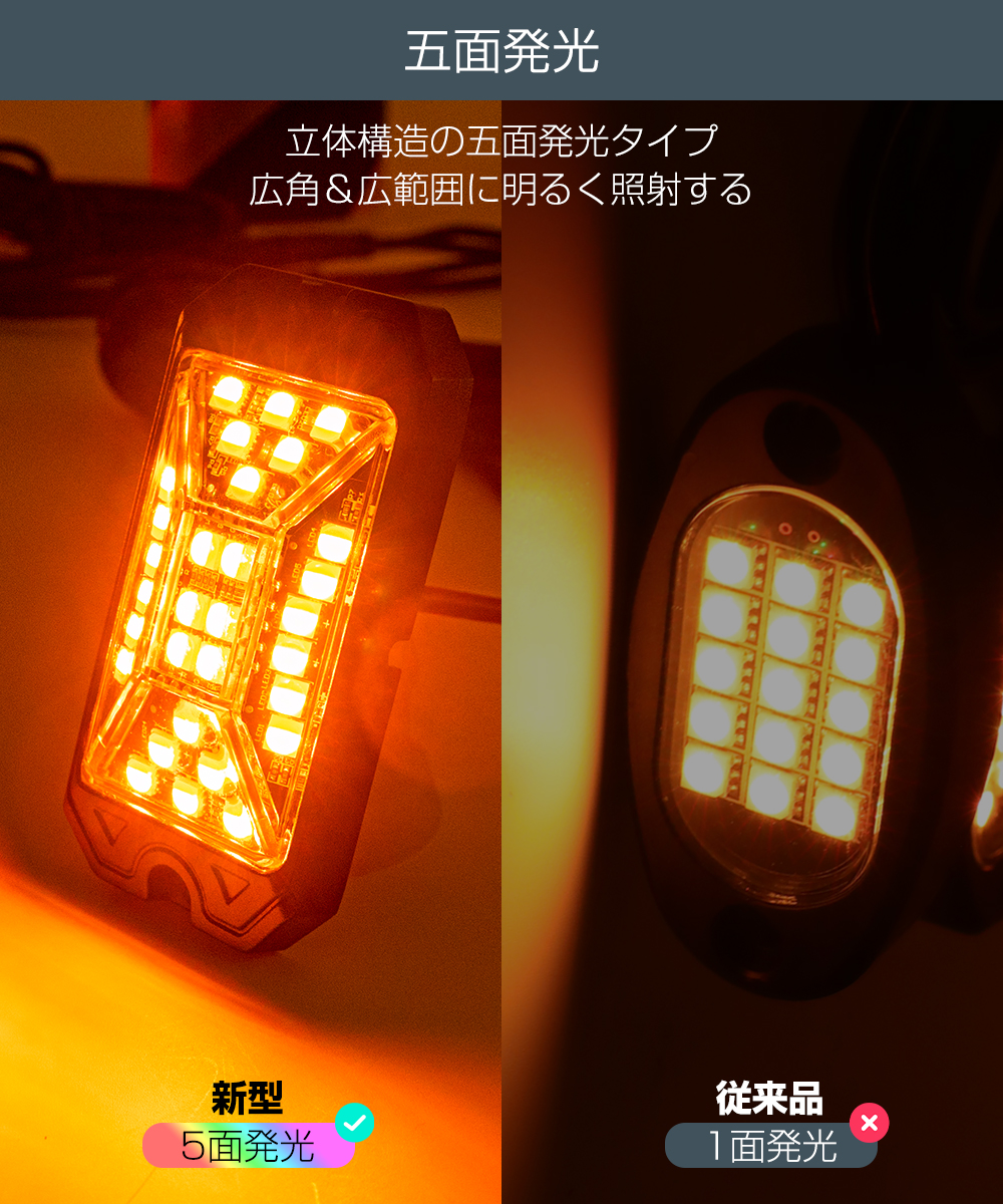 アンダーライト led アンダーネオン 4個セット RGBW 防水 Bluetooth