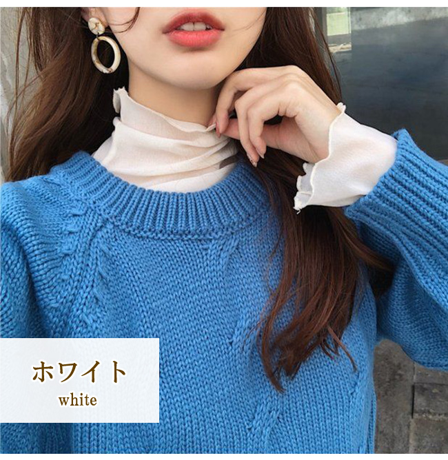 【2点20％off】透け感 裏起毛 シースルー カットソー インナー レディース 長袖 重ね着 トップス おしゃれ タートルネック レイヤード |  | 03