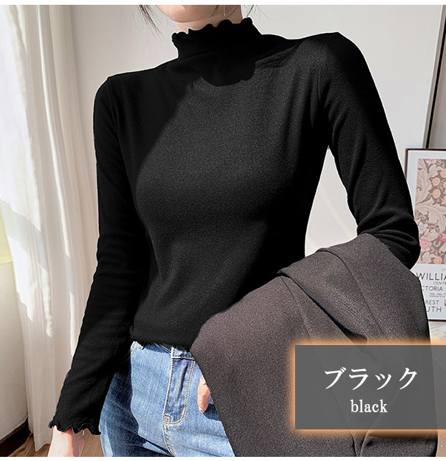 【2点20％off】透け感 裏起毛 シースルー カットソー インナー レディース 長袖 重ね着 トップス おしゃれ タートルネック レイヤード |  | 05