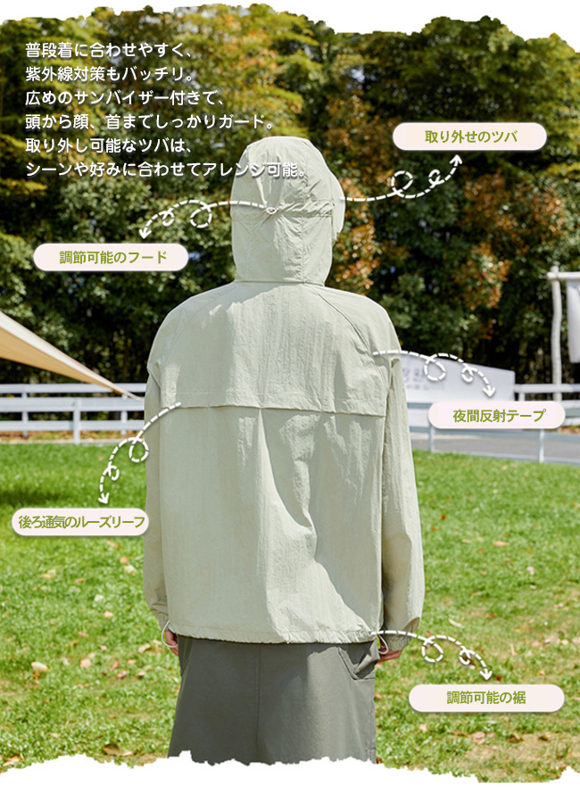 新品開催10%off】UVカットパーカー ラッシュガード 紫外線対策 顔まで