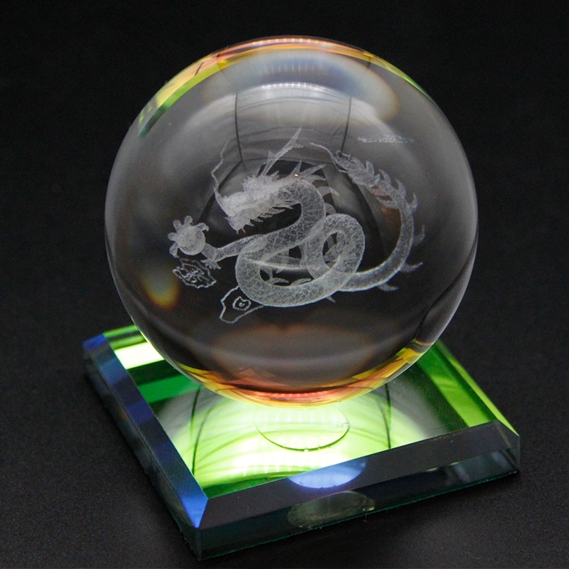 限定 最高級 超綺麗 宇宙ガラス 琉璃玉 水晶玉 強力開運 人生の好転 風水 クリスタル3Dレーザー彫 好運掌握 神龍 一体型台座付 水晶玉