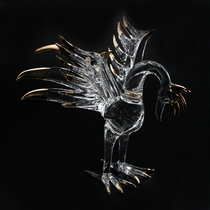 クリスタル 鳳凰（ほうおう、フェニックス）の置物 風水グッズ 開運