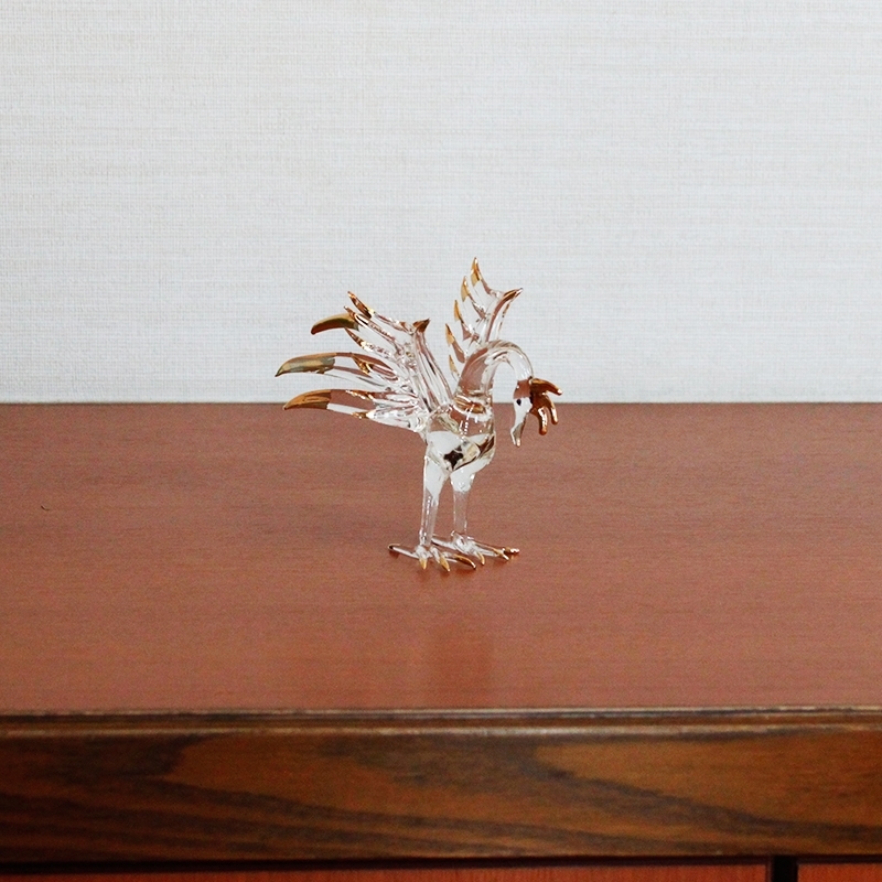 クリスタル 鳳凰（ほうおう、フェニックス）の置物 風水グッズ 開運