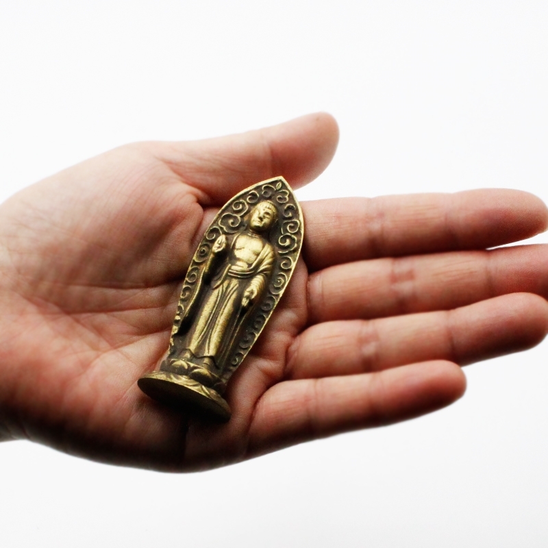 古美金調 阿弥陀如来 像 金属製 仏像祈念セット 最高級 白檀香 50個入