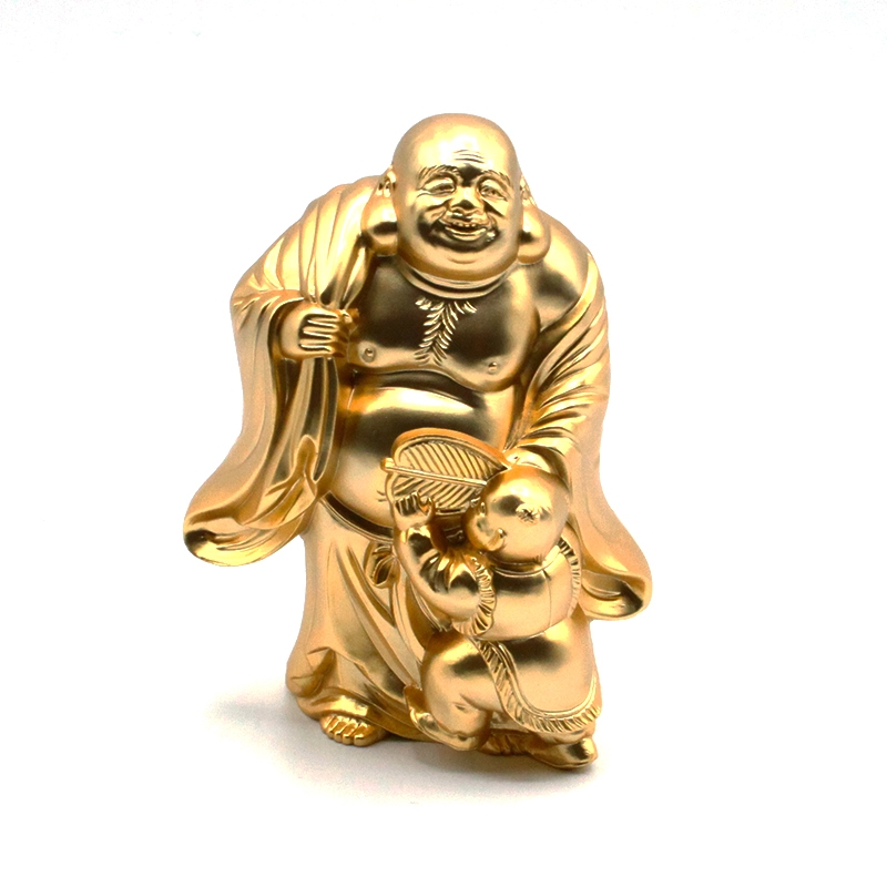 布袋様 ほてい様 布袋尊 ホテイ 像 寿台座付 24K 純金メッキ 御守り