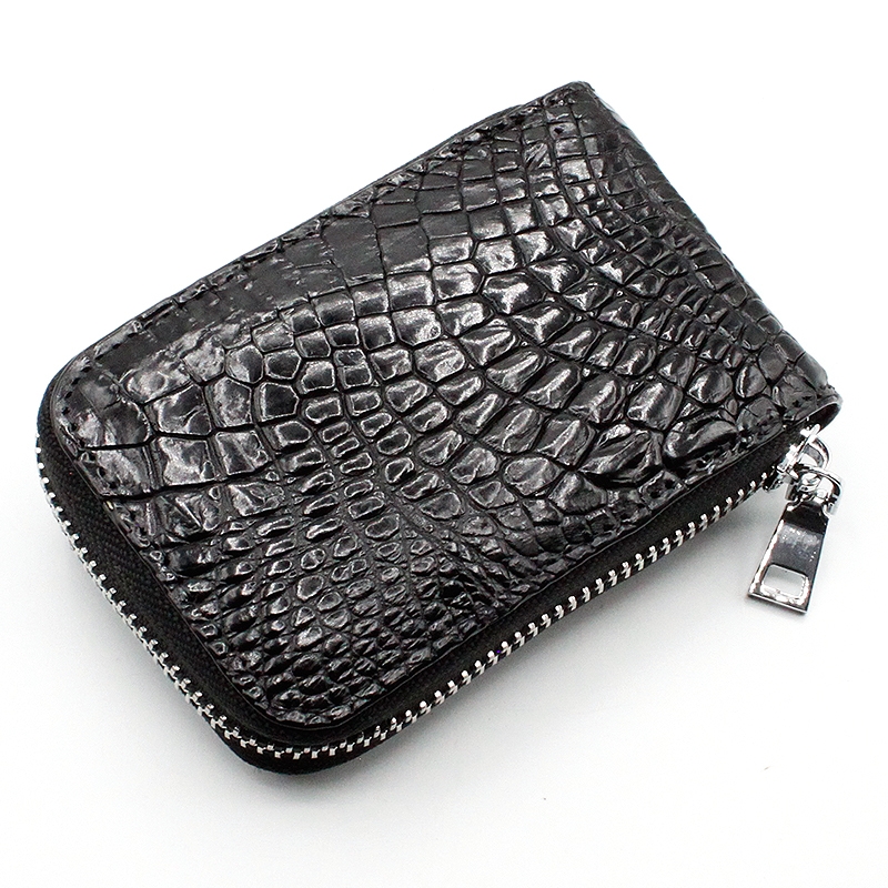 クロコダイルレザー ケース ブラック クロコダイルレザー カード ケース/crocodile card case