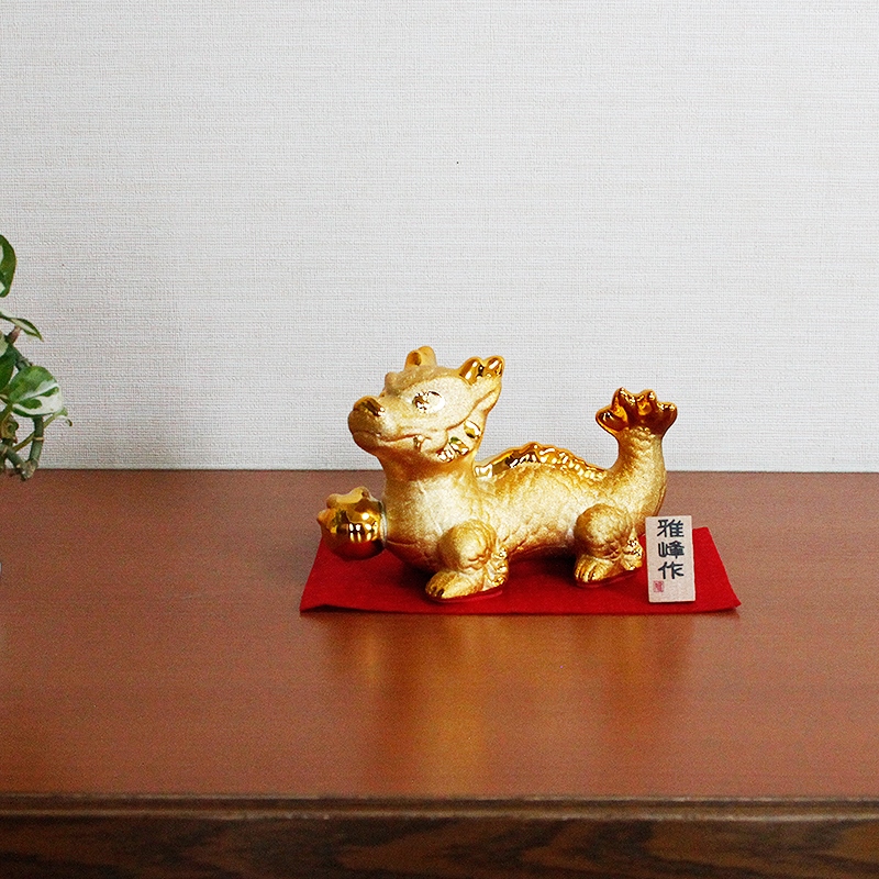 龍 置物 風水金彩 福龍 開運 4本爪 四本爪 宝珠 金龍 ドラゴンボール