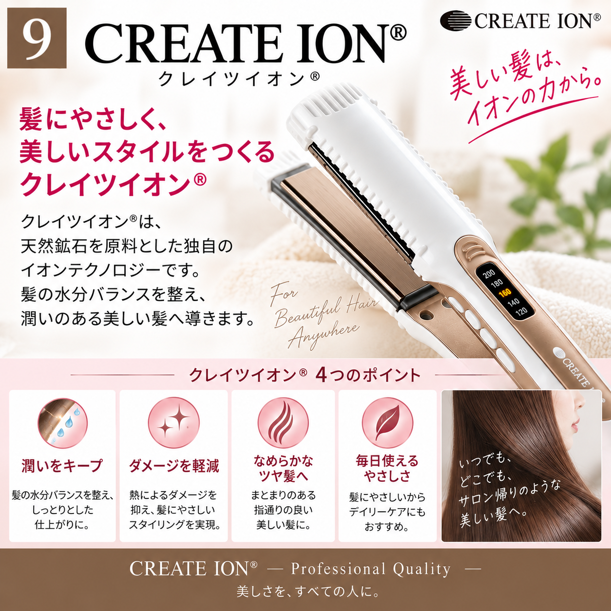 CREATEs（クレイツ） RCIS-G02W ストレートアイロン クライン