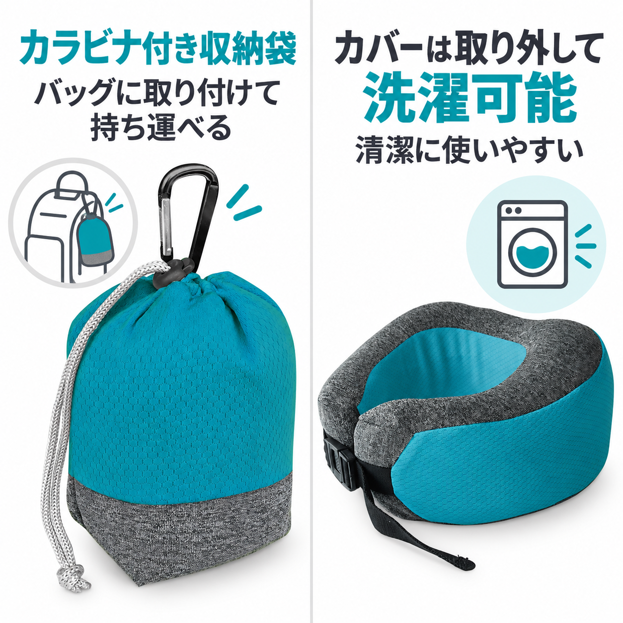 ネックピロー 低反発 モバイルピロー コンパクト 旅行 飛行機 新幹線