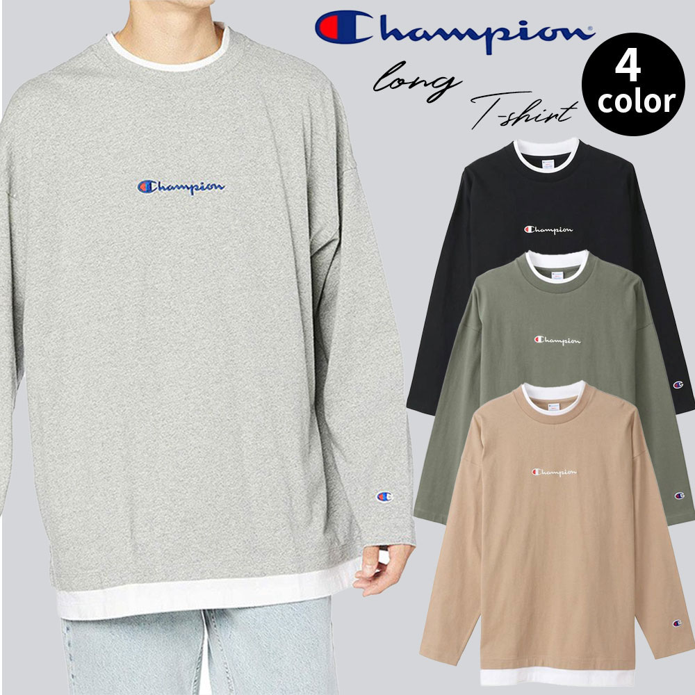 champion ユニセックス ロングスリーブレイヤードTシャツ キャンパス チャンピオン(C3-S429)｜sunto