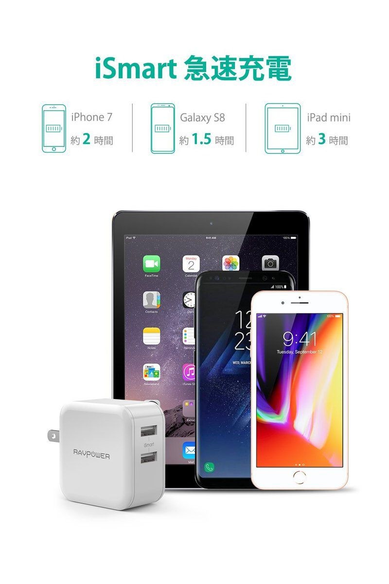 RAVPower USB 充電器 2ポート 24W アダプタ USB コンセント 【PSE認証済み/急速/折畳式プラグ】 iPhone/iPad/Android  等のUSB機器対応 :rp-uc11:Sunvalley Brands Japan - 通販 - Yahoo!ショッピング