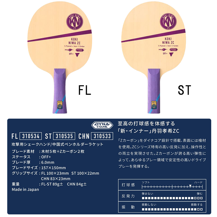 ブルーのテーブル VICTAS 8月上旬発売予約 卓球ラケット ヴィクタス 丹羽孝希ZC