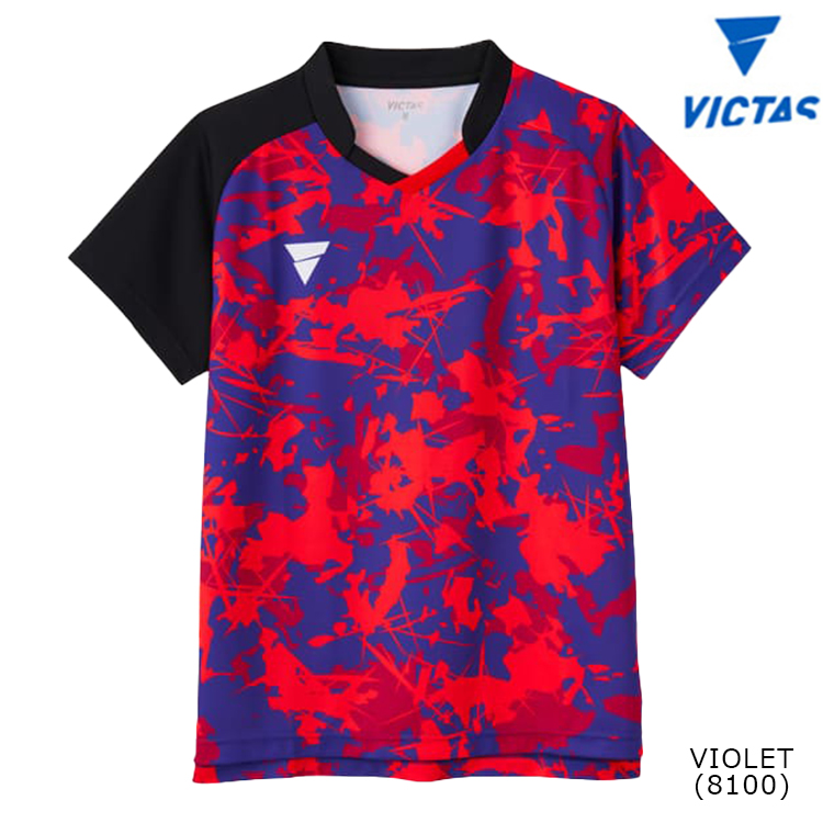 VICTAS - victas卓球ユニフォームS赤 VICTAS 卓球ユニフォーム V-GS300 ゲームシャツ メンズ