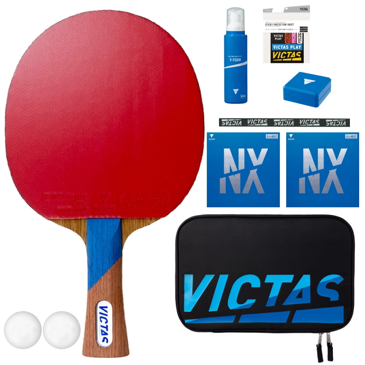 VICTAS ヴィクタス 卓球ラケットセット 初心者〜中級者向け 新入生応援 スワット ラバー貼り加工無料 ラケットケース ボール付きの画像