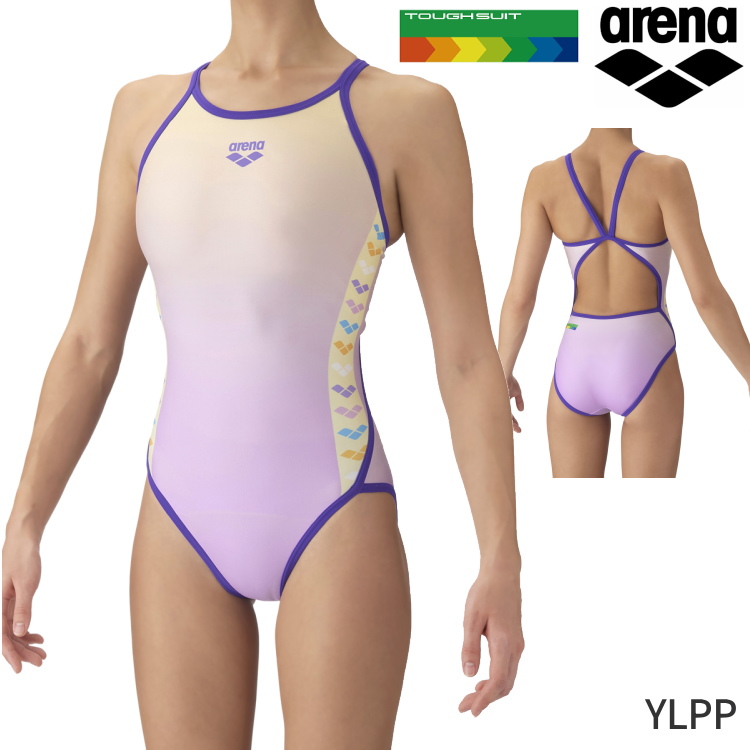 ☆アリーナ　競泳水着　パープル ストライプ　サイズSS アリーナ 競泳水着 レディース（色：パープル系）｜競泳水着｜水泳