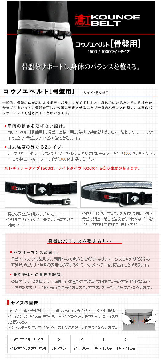 鴻江 デサント 骨盤ベルト コウノエベルト レギュラータイプ DAT