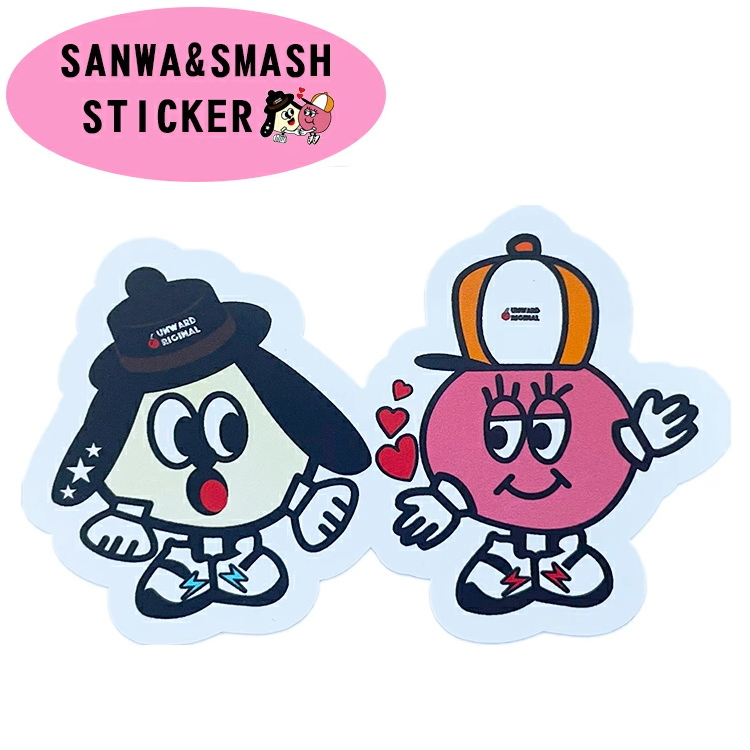 オリジナルステッカー 1枚入 サンワちゃん＆スマッシュくん
