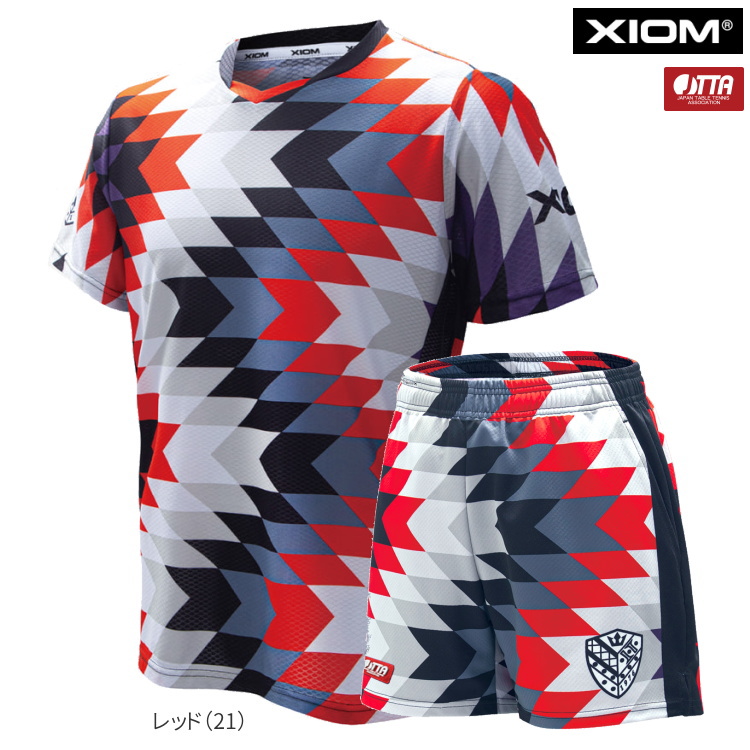 ハーツ　ユニフォーム上下セット XIOM（エクシオン） 卓球ユニフォーム 上下セット ドラゴン シャツ