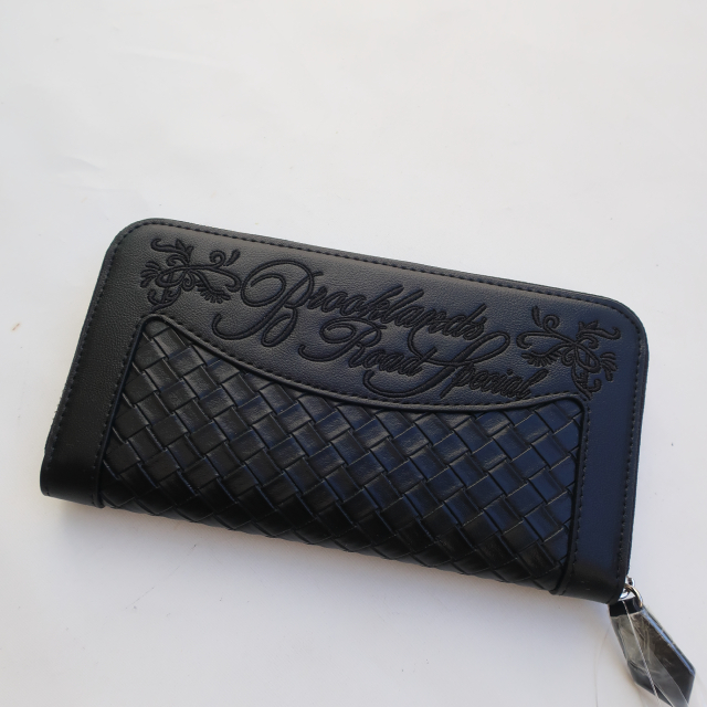 ノートン レザー編み ロング ウォレット 長財布 ブラック 262n8200