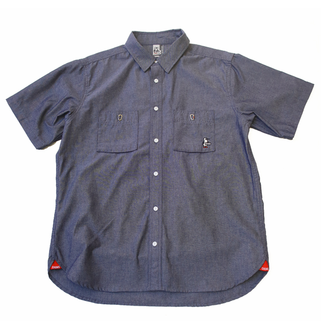 So GH-shirts 半袖グレーシャンブレーシャツ シェフワークス メンズ モダン シャンブレイ ドレス シャツ