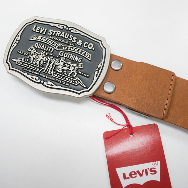 Levi's（リーバイス） メンズ リアルレザー（本牛革） デカバックル