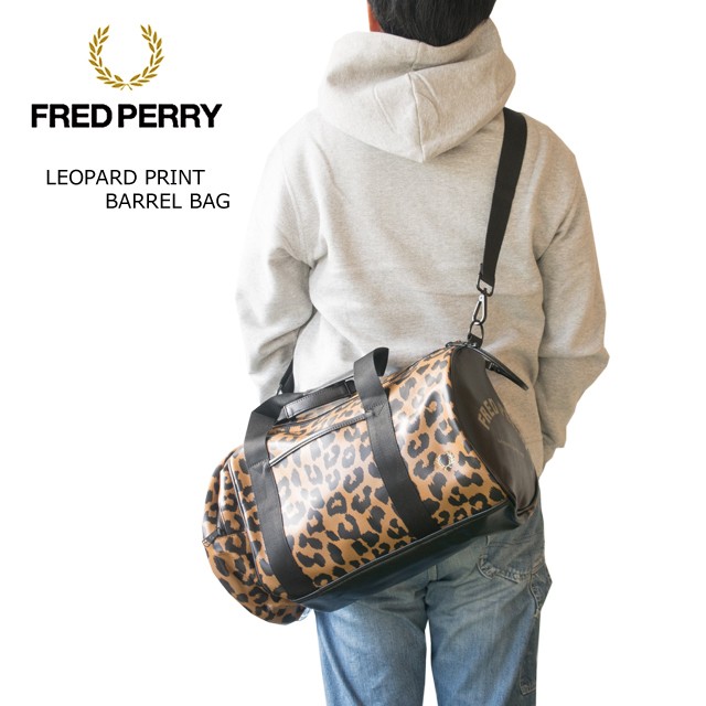 FRED PERRY フレッドペリー レオパード プリント バレルバッグ