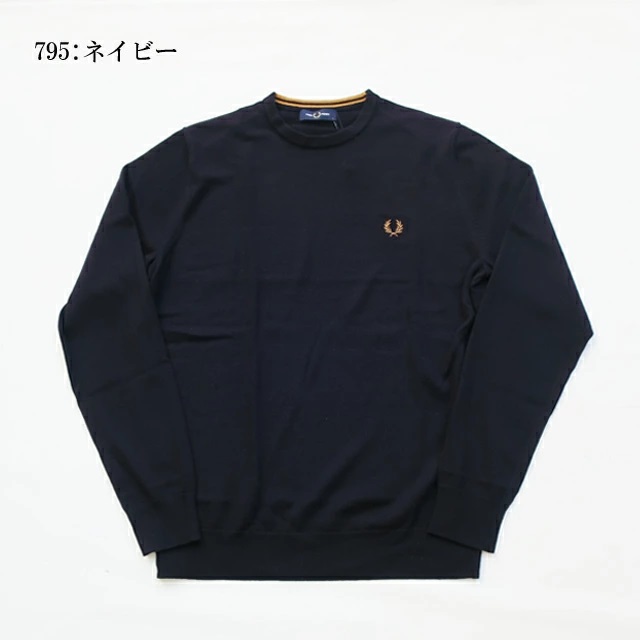 旧作お買い得セール！ FRED PERRY フレッドペリー セーター メンズ クルーネックニット K9601 / CLASSIC CREW NECK JUMPER ネイビー FRED PERRY（フレッドペリー） セール セーター メンズ Classic Crew