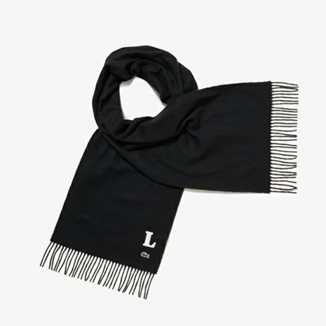LACOSTE（ラコステ） セール マフラー Lステッチ マフラー ブラック