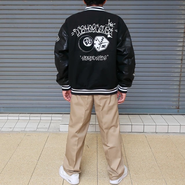 DC SHOES dc ディーシー スタジャン メンズ ブラック バーシティ