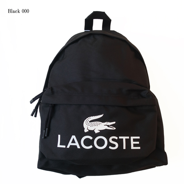 美品✨総柄デイパック LACOSTE ラコステ バッグ リュック ブラック 黒