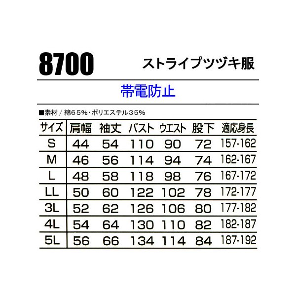 作業服 秋冬用 長袖つなぎ服 山田辰オートバイAuto-Bi8700 : 03-707