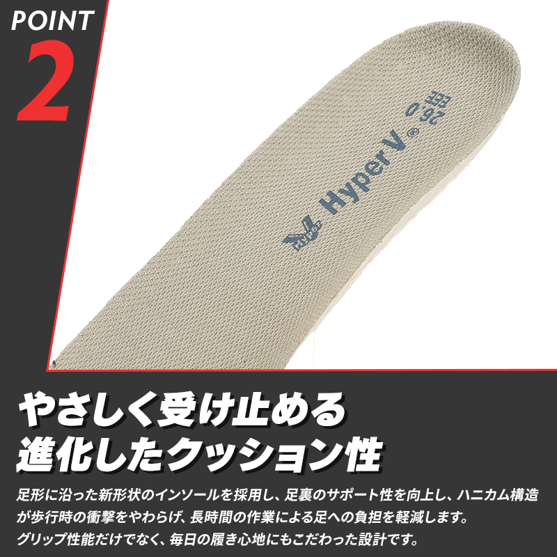 ハイパーV 安全靴・安全スニーカー 紐 ローカット おしゃれ 耐油 耐滑