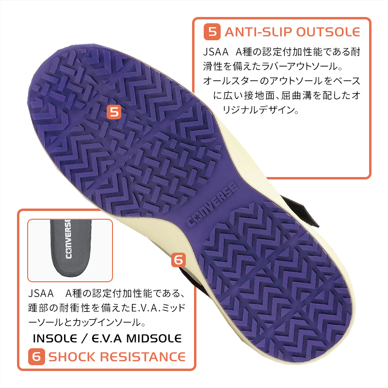 安全靴 ハイカット コンバース rs-ps 紐タイプ RUN N SLAM PS