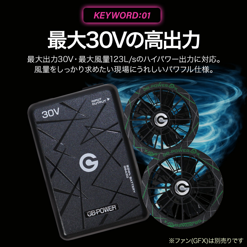 2026春夏新作】 GB-POWER 30V バッテリー Pro 作業服 春夏用 男女兼用