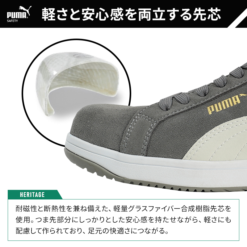 PUMA（プーマ） 安全靴 ローカット アイコニック ICONIC ひもタイプ