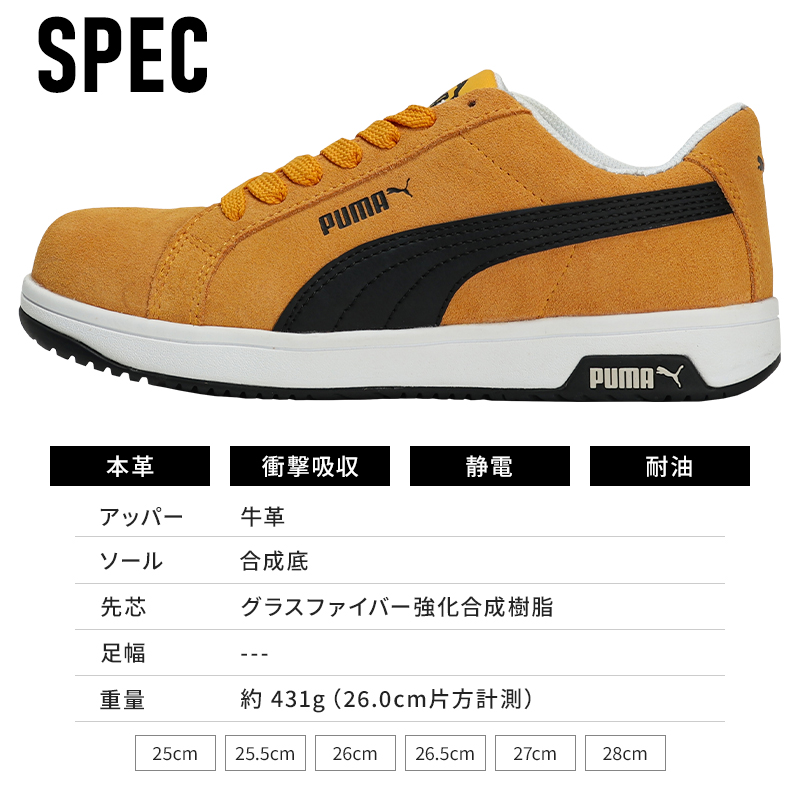 PUMA（プーマ） 安全靴 ローカット アイコニック ICONIC ひもタイプ